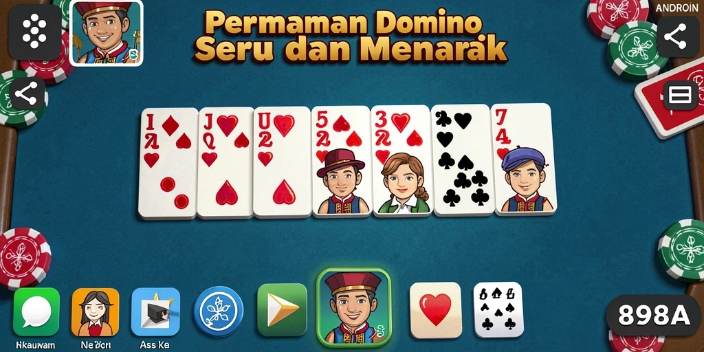 Tampilan seru gameplay Domino di 898A.