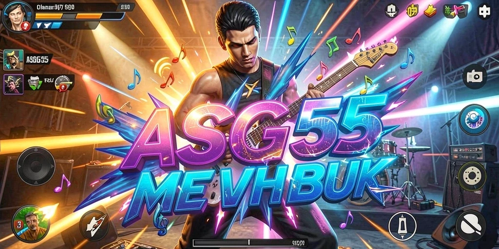 Tampilan gameplay ASG55 yang menampilkan keseruan bermain musik.