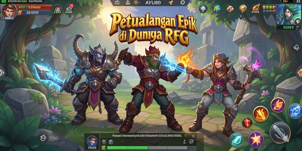 Tampilan gameplay AYU89 yang menakjubkan di dunia RPG.