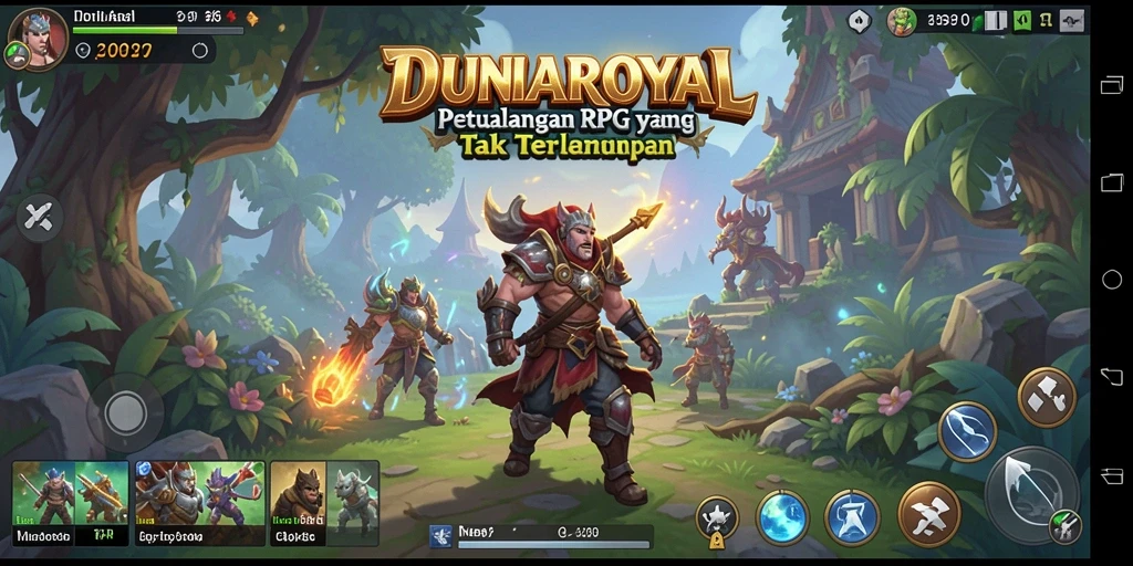 Tampilan gameplay DUNIAROYAL yang mengagumkan dengan pertempuran seru.