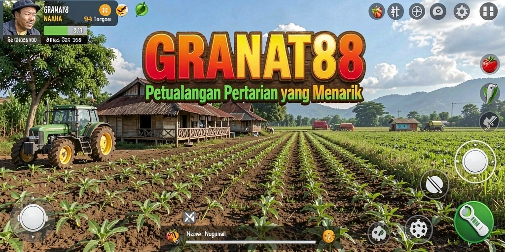 Tampilan gameplay menarik dengan lahan pertanian yang luas.
