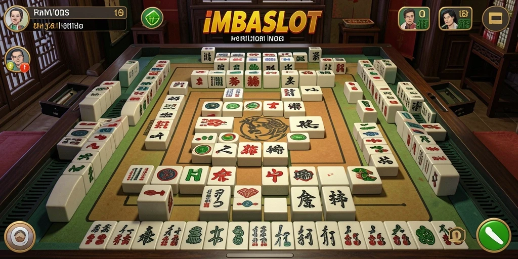 Screenshot gameplay IMBASLOT menampilkan momen seru permainan Mahjong.