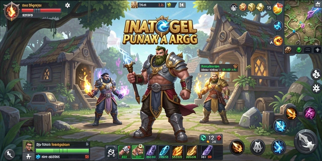 Screenshot gameplay ARPG INATOGEL dengan pertarungan epik.
