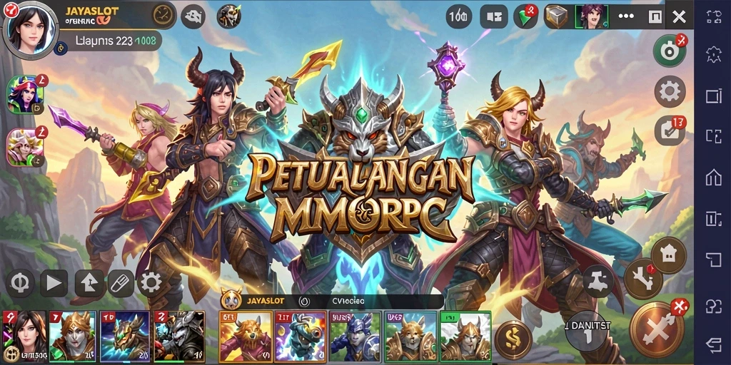 Tangkapan layar gameplay mendebarkan JAYASLOT dengan karakter-karakter aksi.