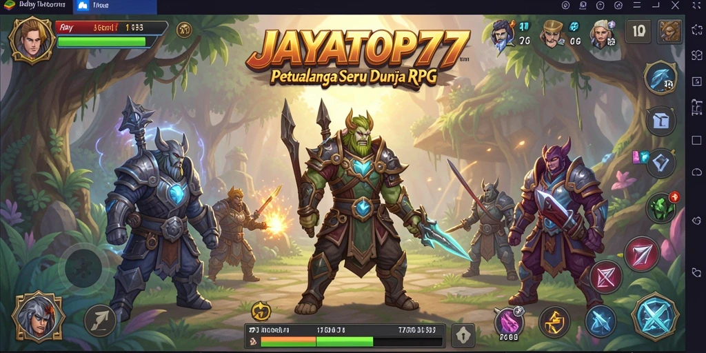 Tampilan gameplay epik dalam petualangan RPG JAYATOP77.