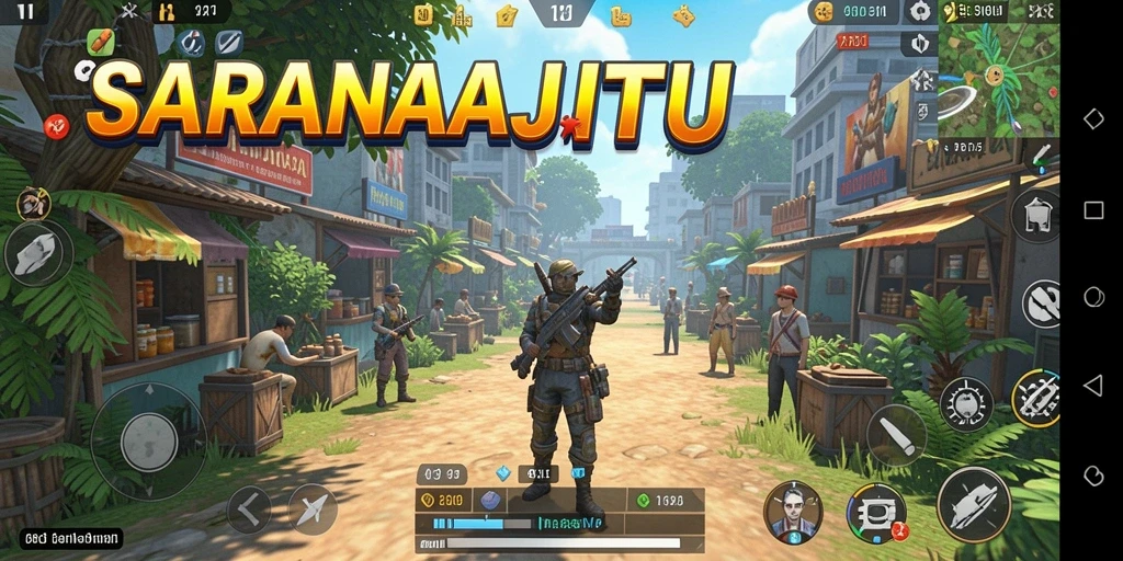 Screenshot utama SARANAJITU menampilkan gameplay yang interaktif dan menarik.