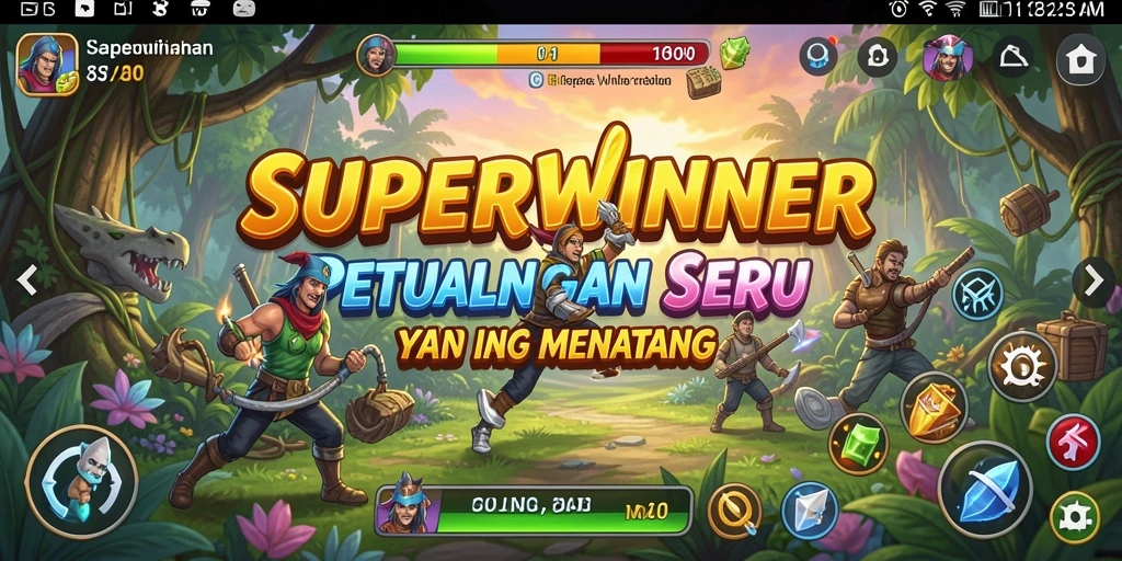 Screenshot dari gameplay SUPERWINNER yang menampilkan aksi seru dalam petualangan.