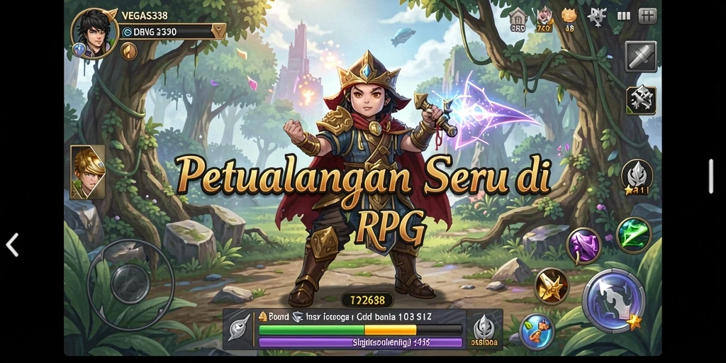Tampilan gameplay RPG VEGAS338 penuh aksi dan strategi.