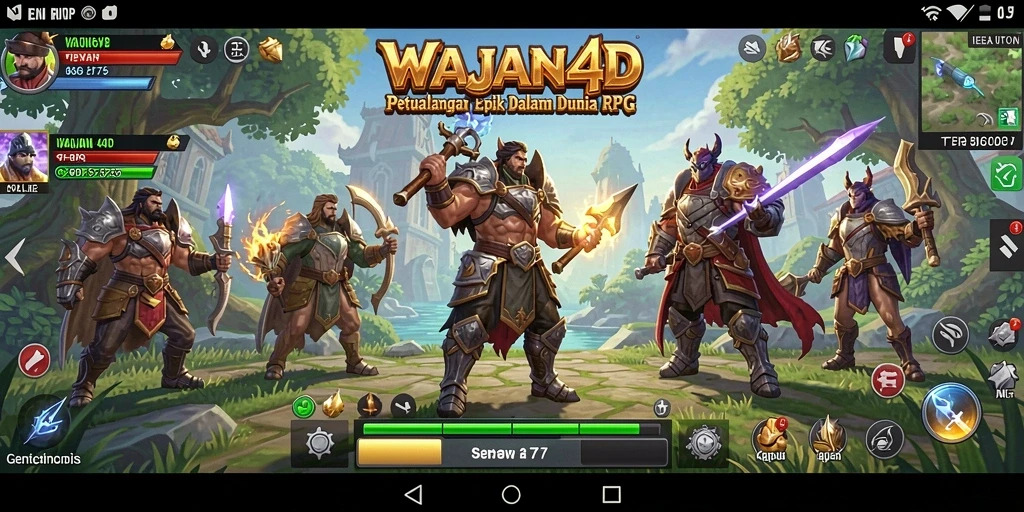 Tampilan gameplay menarik RPG WAJAN4D dengan pertarungan seru.